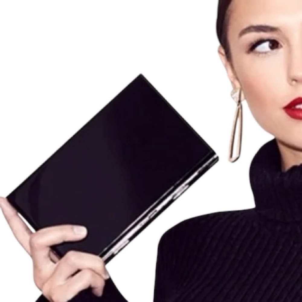 Rachel Zoe‎ Black and Silver Box Clutch NWOT